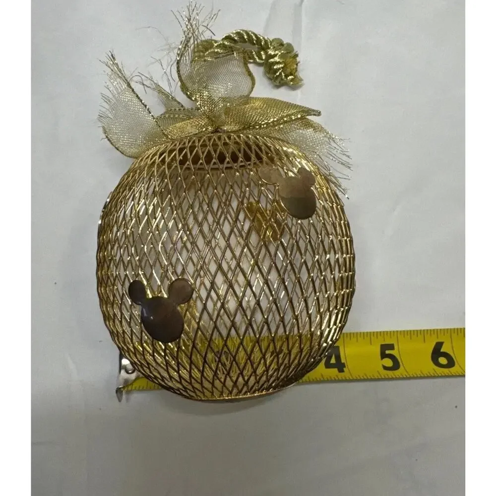 VTG 1990s Disney Mickey Mouse Mesh Christmas Ornament Potpourri Balls Set Of 2